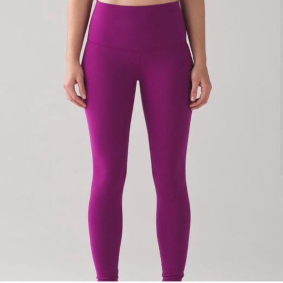 Lululemon Wunder Under High Rise Leggings Purple - Picture 1 of 5